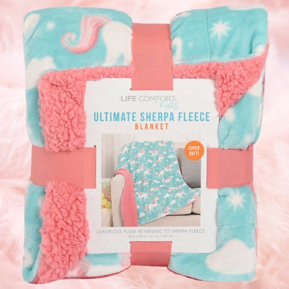 Life Comfort Other - 🔥💘Life Comfort Kid’s Ultimate Sherpa Fleece Blanket (SEALED) - UNICORNS